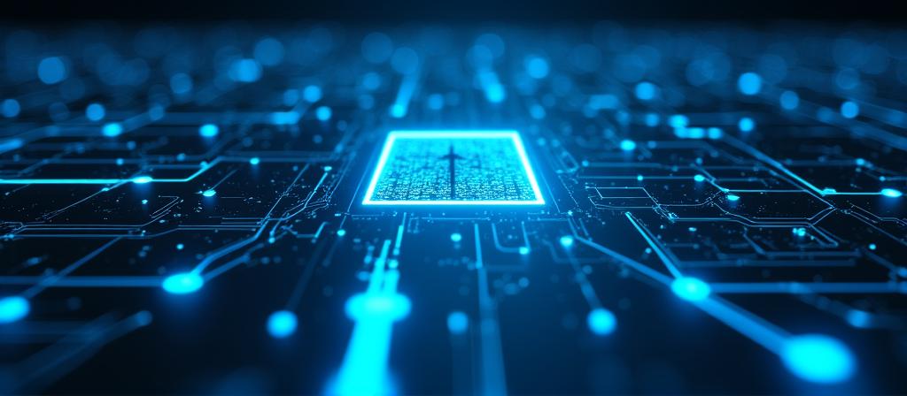 データの保護と信頼を象徴する抽象的なデジタルイメージ