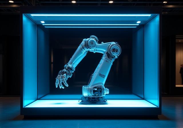 洗練されたロボットショーケース演出